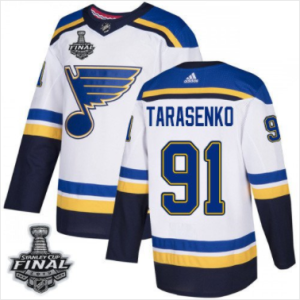 Blues #91 Vladimir Tarasenko Weiß 2019 Stanley Cup Final Stitched